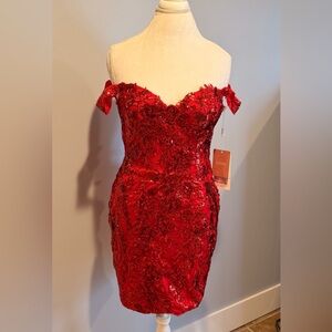 Stacee’s Glamorous Red Sequin Dress NWT!
